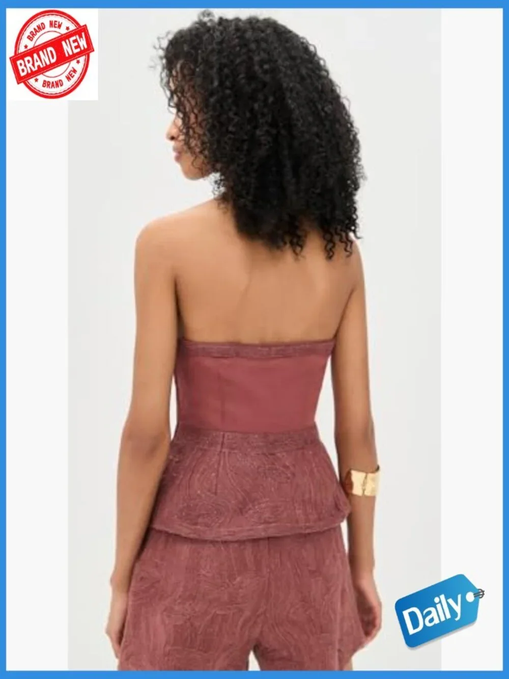Strapless Bustier Top with Side Zip & Hook-and-Eye Closure